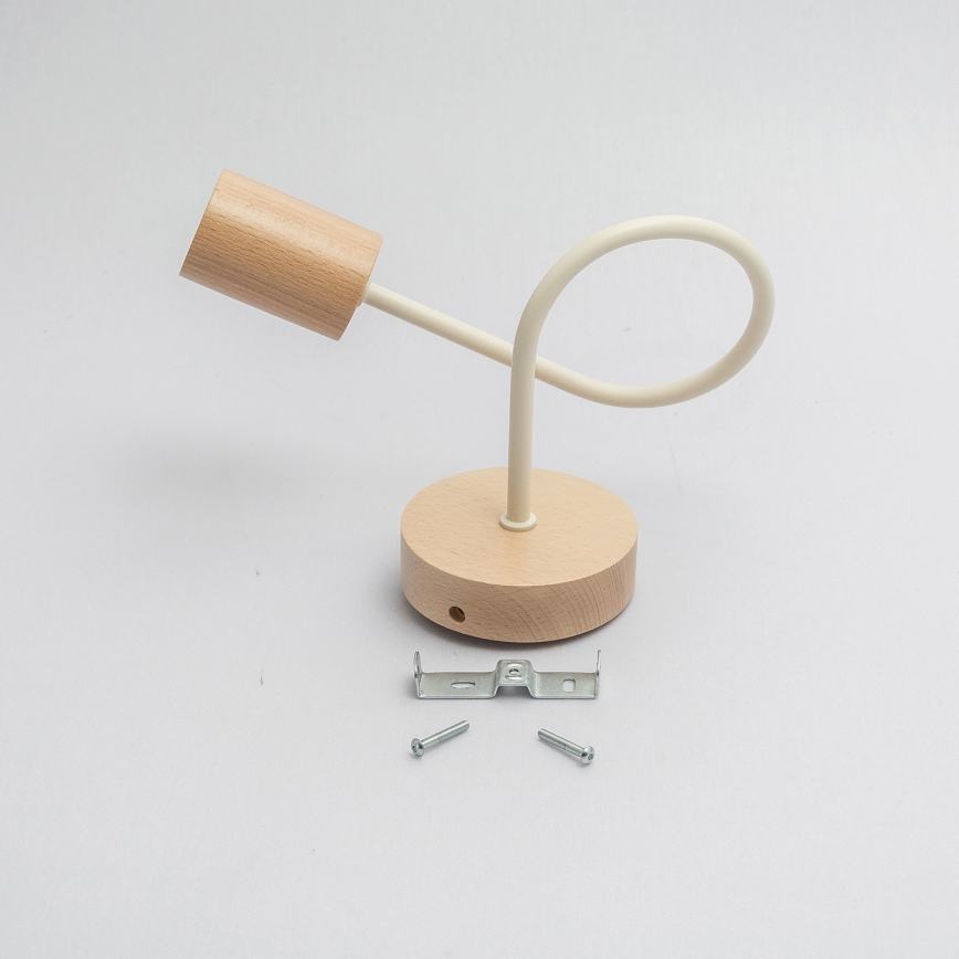 Wandlamp OXFORD 1xE27/15W/230V dennenhout/crème