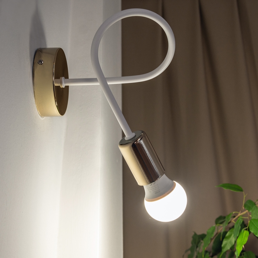 Wandlamp OXFORD 1xE27/15W/230V goud/wit