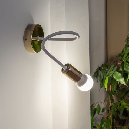 Wandlamp OXFORD 1xE27/15W/230V goud/wit