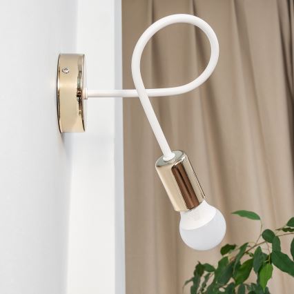 Wandlamp OXFORD 1xE27/15W/230V goud/wit