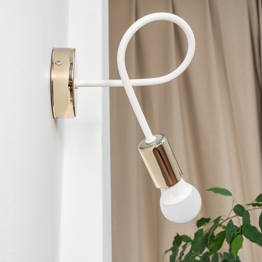 Wandlamp OXFORD 1xE27/15W/230V goud/wit