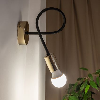 Wandlamp OXFORD 1xE27/15W/230V goud/zwart