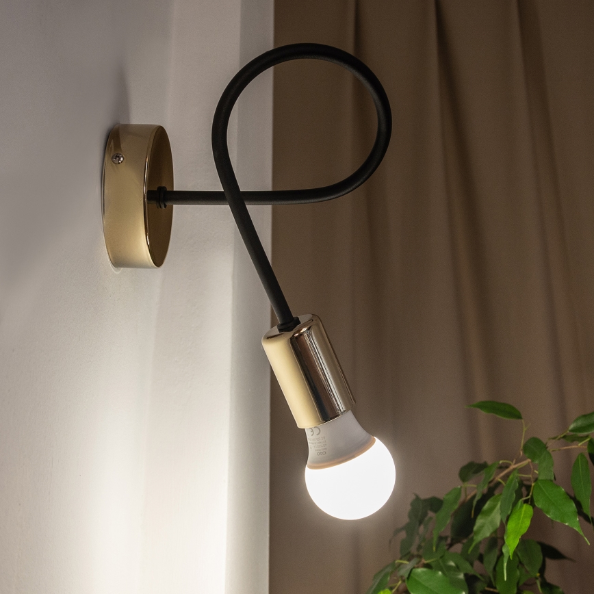 Wandlamp OXFORD 1xE27/15W/230V goud/zwart