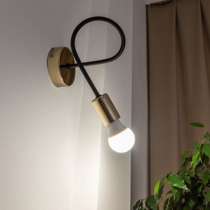 Wandlamp OXFORD 1xE27/15W/230V goud/zwart