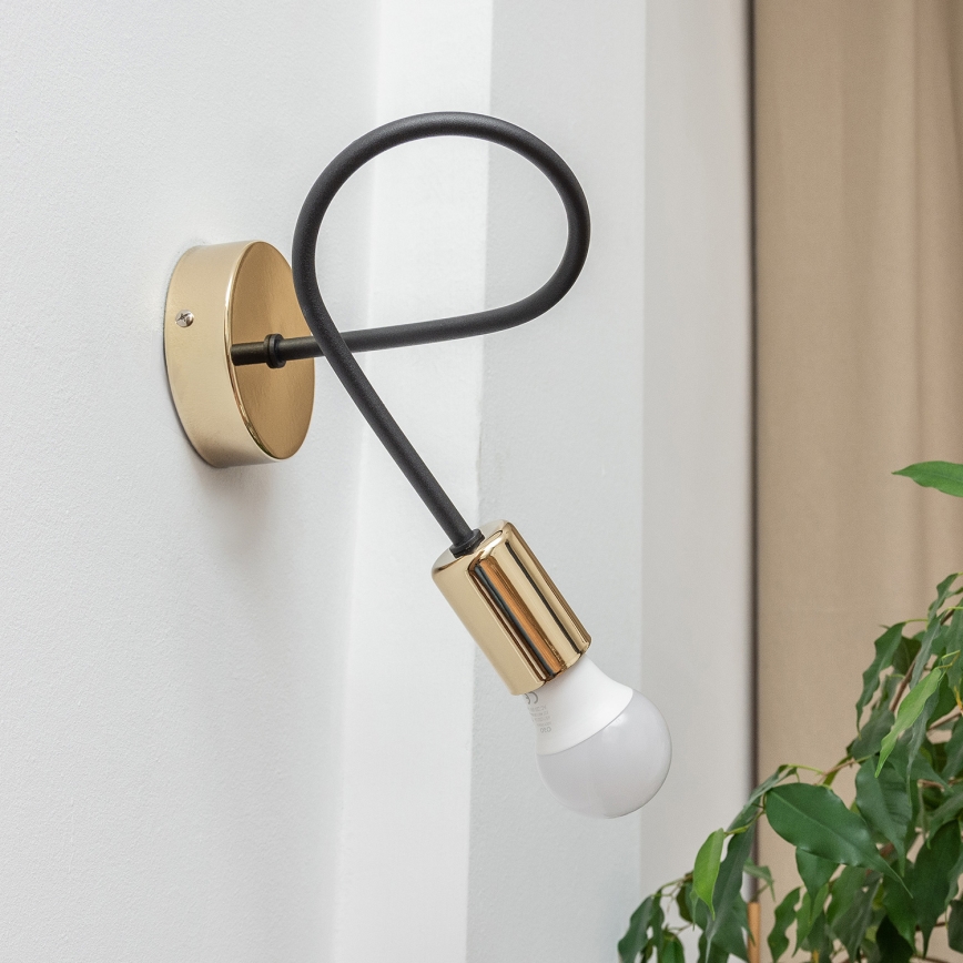 Wandlamp OXFORD 1xE27/15W/230V goud/zwart