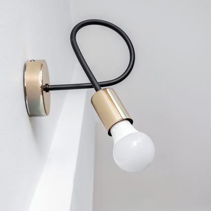 Wandlamp OXFORD 1xE27/15W/230V goud/zwart
