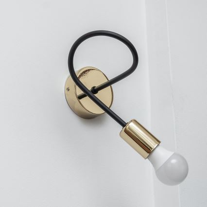 Wandlamp OXFORD 1xE27/15W/230V goud/zwart