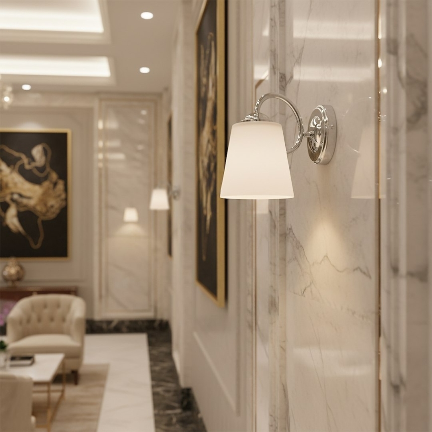 Wandlamp PAFOS 1xE27/15W/230V glanzend chroom