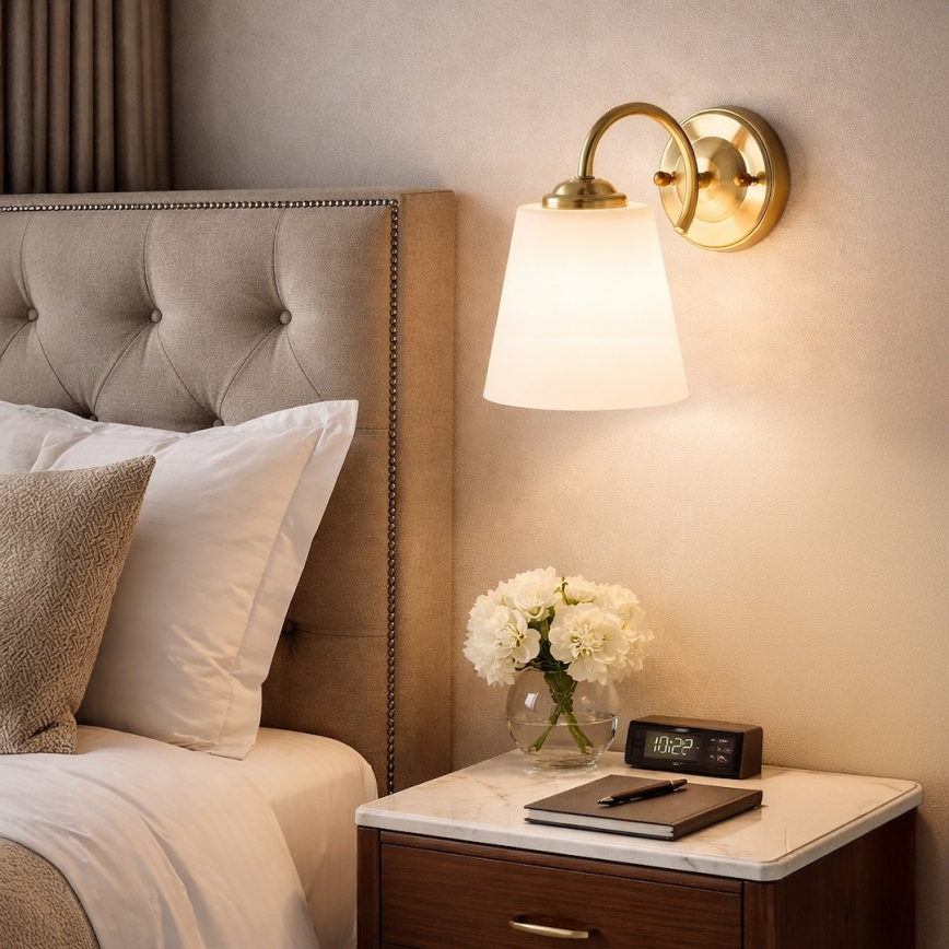 Wandlamp PAFOS 1xE27/15W/230V goudkleurig