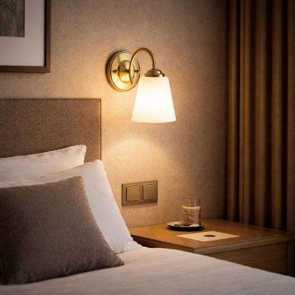 Wandlamp PAFOS 1xE27/15W/230V goudkleurig