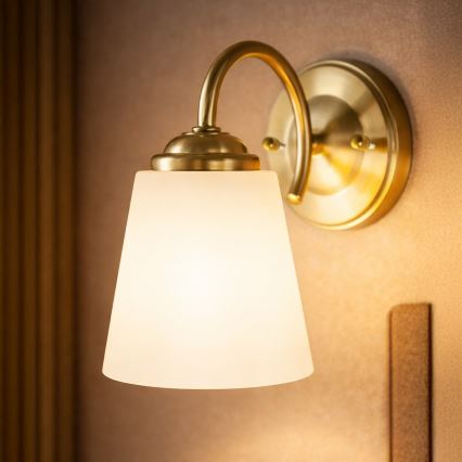 Wandlamp PAFOS 1xE27/15W/230V goudkleurig