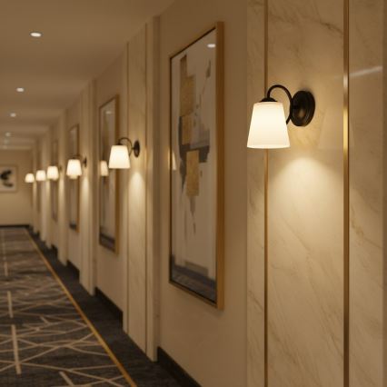 Wandlamp PAFOS 1xE27/15W/230V zwart