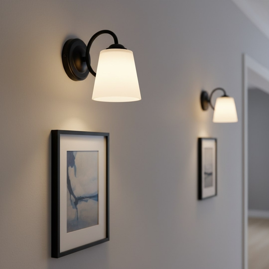 Wandlamp PAFOS 1xE27/15W/230V zwart