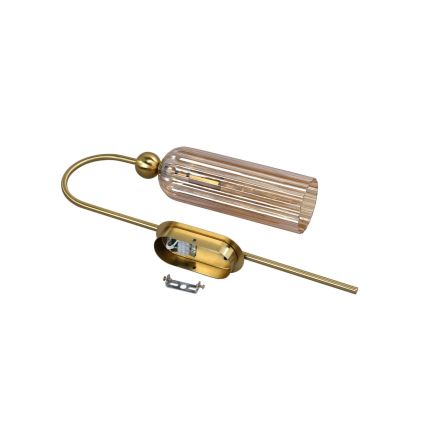 Wandlamp PIEGA 1xE14/40W/230V messing/rookbeige