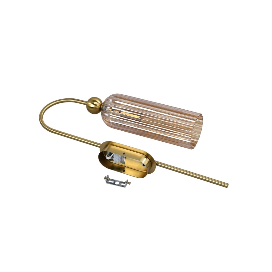 Wandlamp PIEGA 1xE14/40W/230V messing/rookbeige