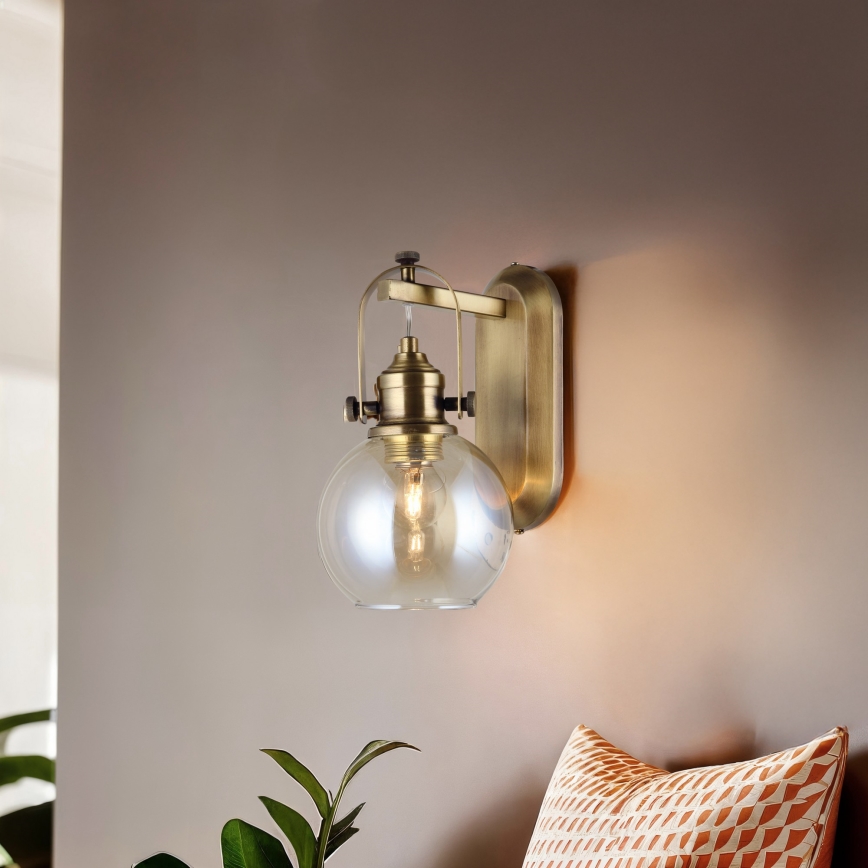 Wandlamp POLINO 1xE27/40W/230V bronskleurig