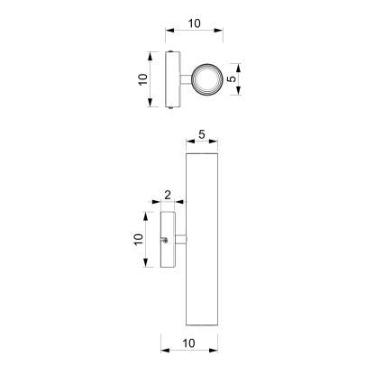 Wandlamp RAITO 2xGU10/8W/230V wit