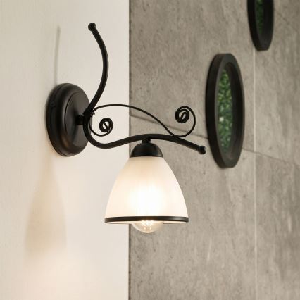 Wandlamp RETRO 1xE27/60W/230V zwart/wit