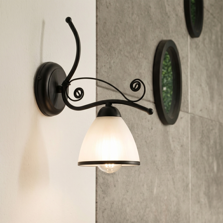 Wandlamp RETRO 1xE27/60W/230V zwart/wit
