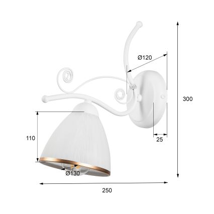 Wandlamp RETRO II 1xE27/60W/230V wit
