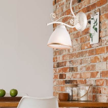 Wandlamp RETRO II 1xE27/60W/230V wit patina
