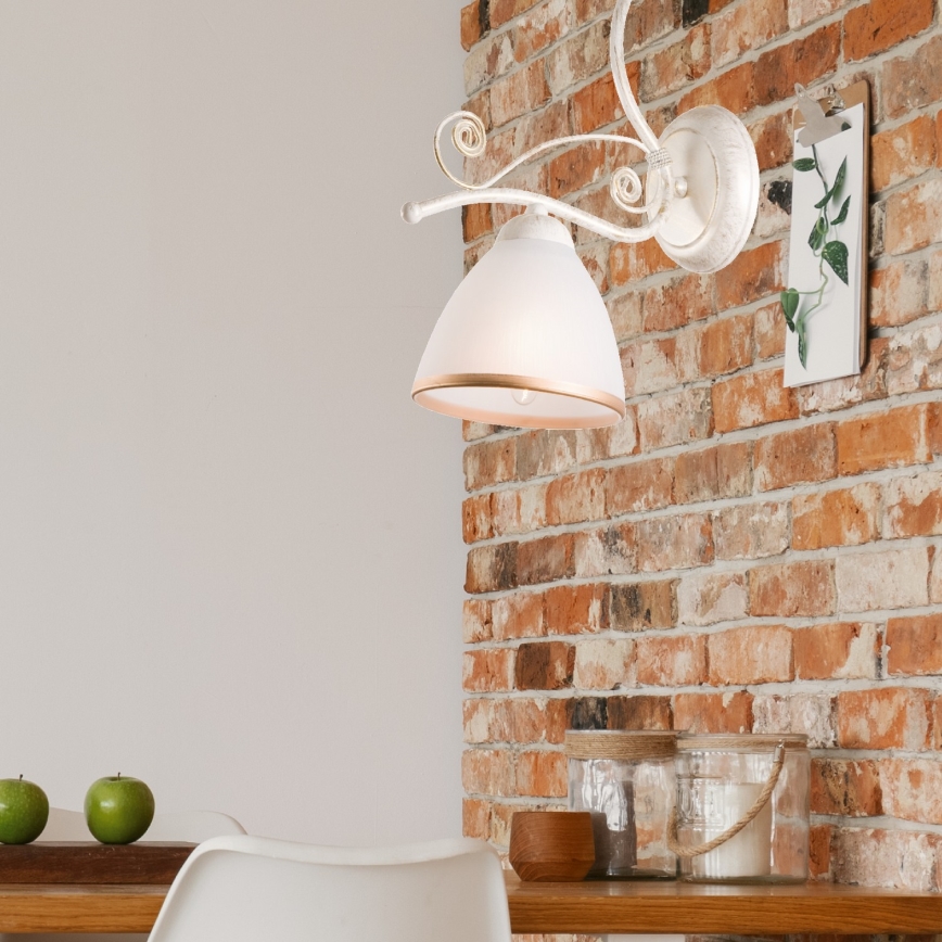 Wandlamp RETRO II 1xE27/60W/230V wit patina