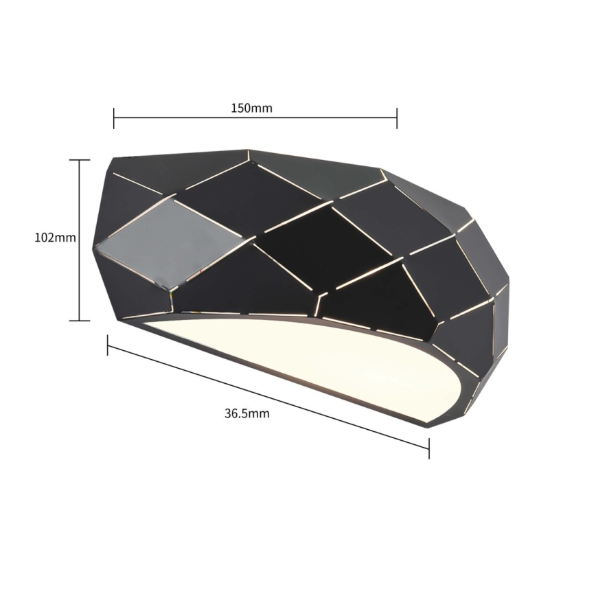 Wandlamp REUS 1xE27/40W/230V zwart