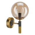 Wandlamp ROLLO 1xE14/5W/230V goud/gerookt beige