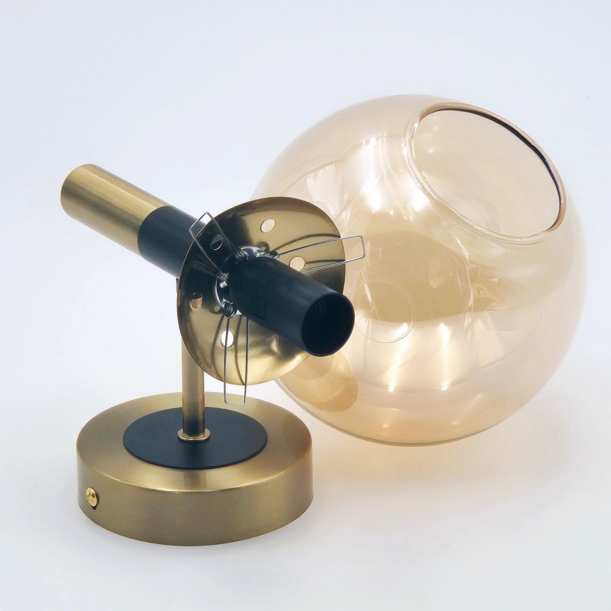 Wandlamp ROLLO 1xE14/5W/230V goud/gerookt beige