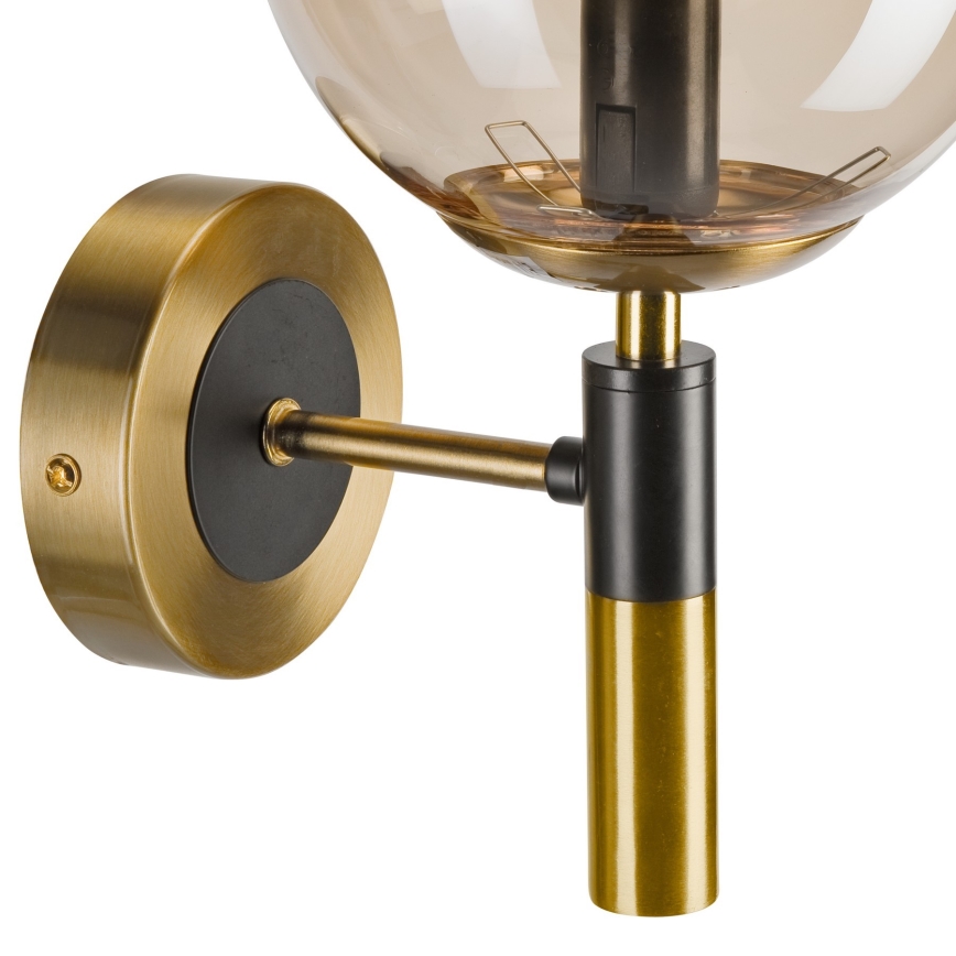 Wandlamp ROLLO 1xE14/5W/230V goud/gerookt beige