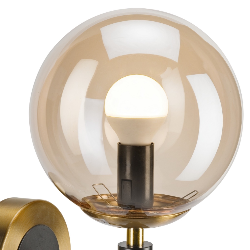 Wandlamp ROLLO 1xE14/5W/230V goud/gerookt beige