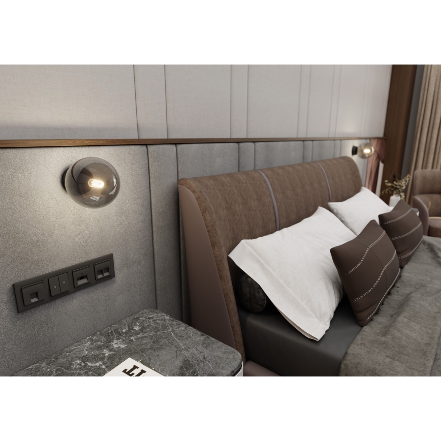 Wandlamp ROSSI 1xE14/10W/230V zwart/grijs