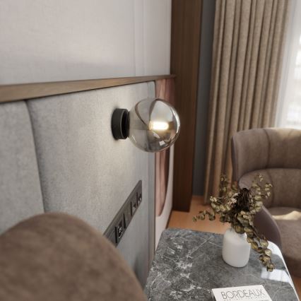 Wandlamp ROSSI 1xE14/10W/230V zwart/grijs