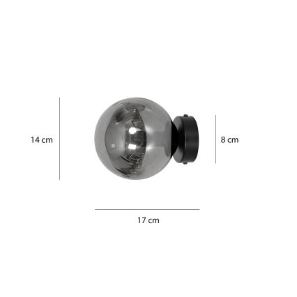 Wandlamp ROSSI 1xE14/10W/230V zwart/grijs