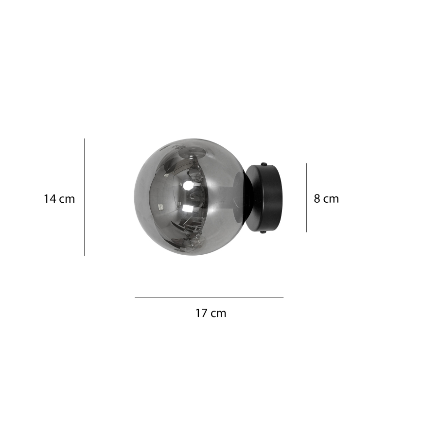 Wandlamp ROSSI 1xE14/10W/230V zwart/grijs