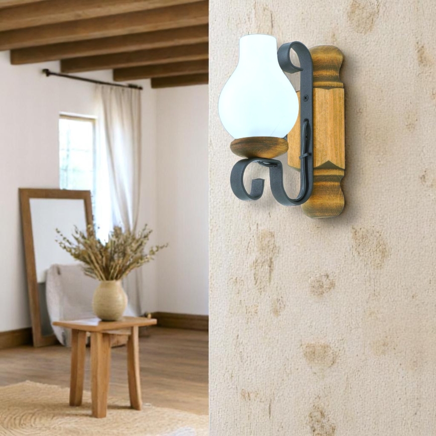 Wandlamp RUSTIC 1xE14/40W/230V beuken