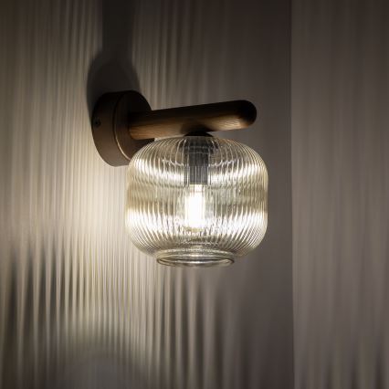 Wandlamp SALVIA 1xE14/10W/230V bruin/rookbruin