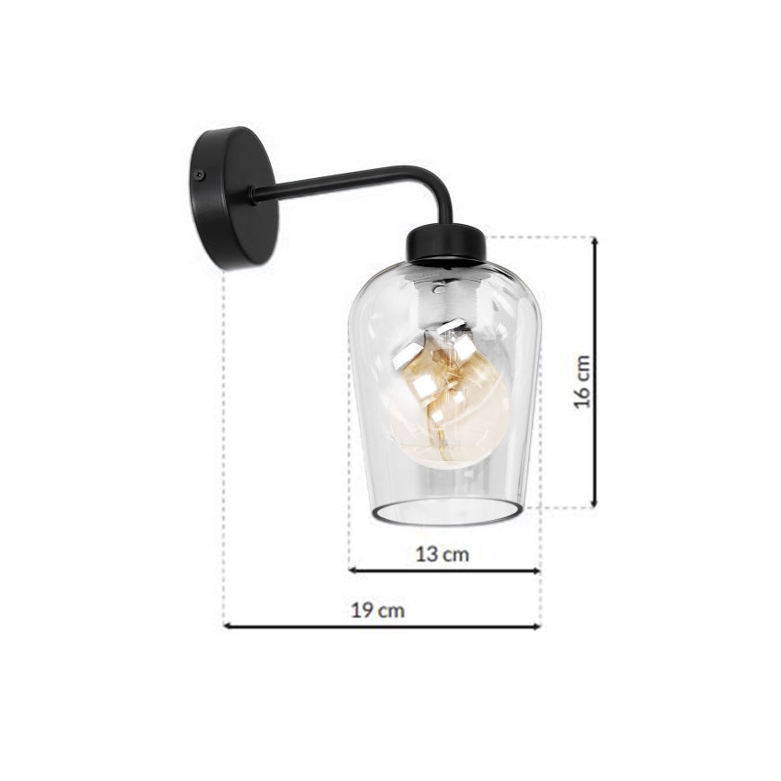 Wandlamp SANTIAGO 1xE27/60W/230V doorzichtig