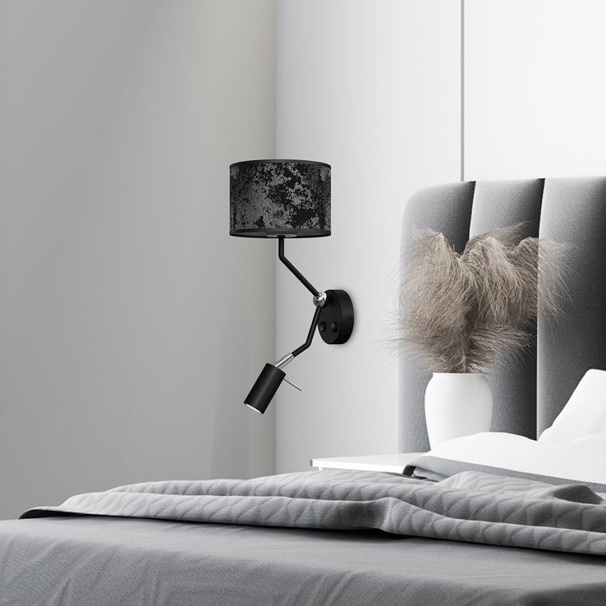 Wandlamp SATINO 1xE27/40W/230V + 1xGU10/MR11/7W zwart/grijs