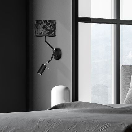 Wandlamp SATINO 1xE27/40W/230V + 1xGU10/MR11/7W zwart/grijs