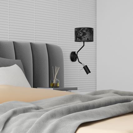 Wandlamp SATINO 1xE27/40W/230V + 1xGU10/MR11/7W zwart/grijs