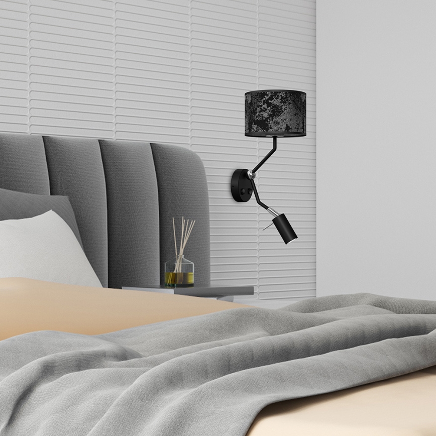 Wandlamp SATINO 1xE27/40W/230V + 1xGU10/MR11/7W zwart/grijs