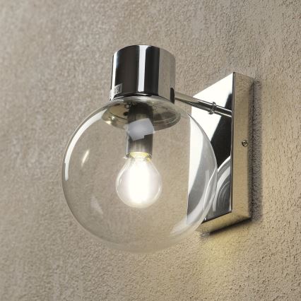 Wandlamp SFERIO 1xE14/5W/230V glanzend chroom/helder glas