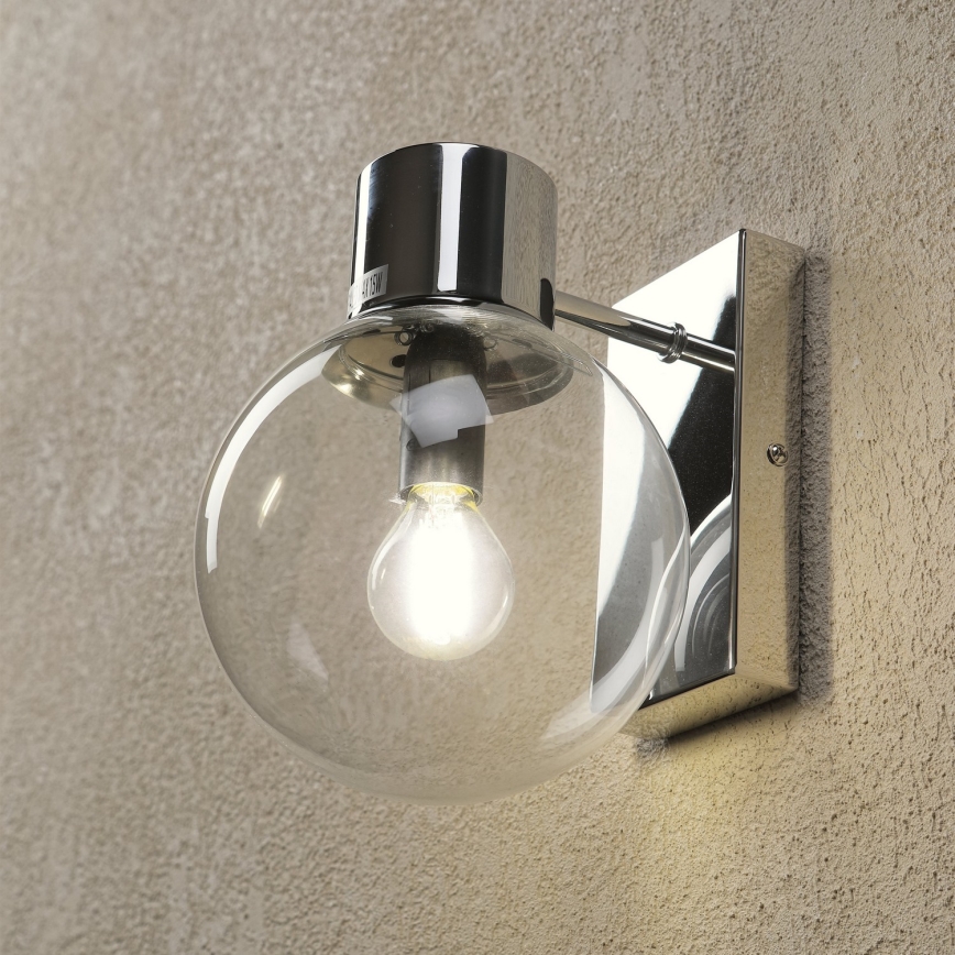 Wandlamp SFERIO 1xE14/5W/230V glanzend chroom/helder glas
