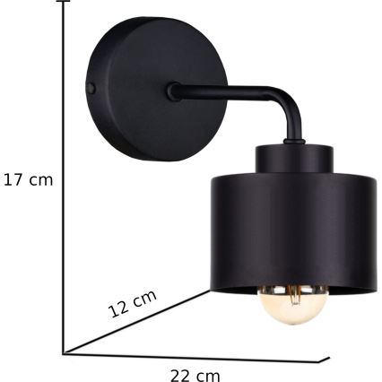 Wandlamp SIMPLY BLACK 1xE27/60W/230V