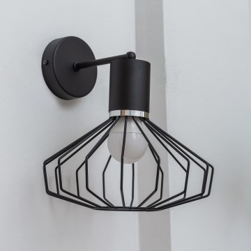 Wandlamp SOLANO 1xE27/15W/230V zwart/glanzend chroom