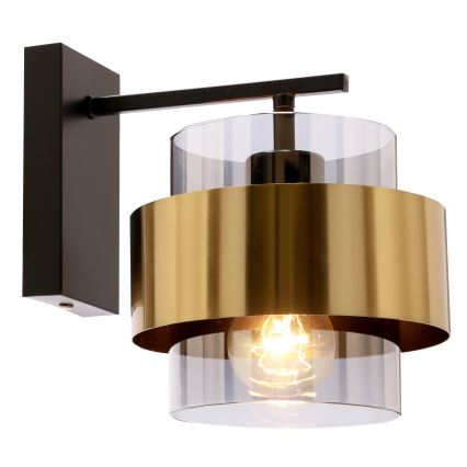 Wandlamp SPIEGA 1xE27/60W/230V goud/zwart