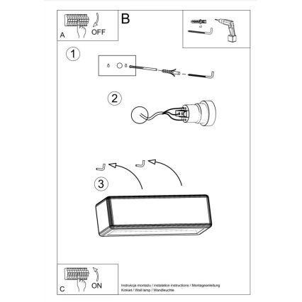 Wandlamp SUBANI 1x E27 / 60W / 230V