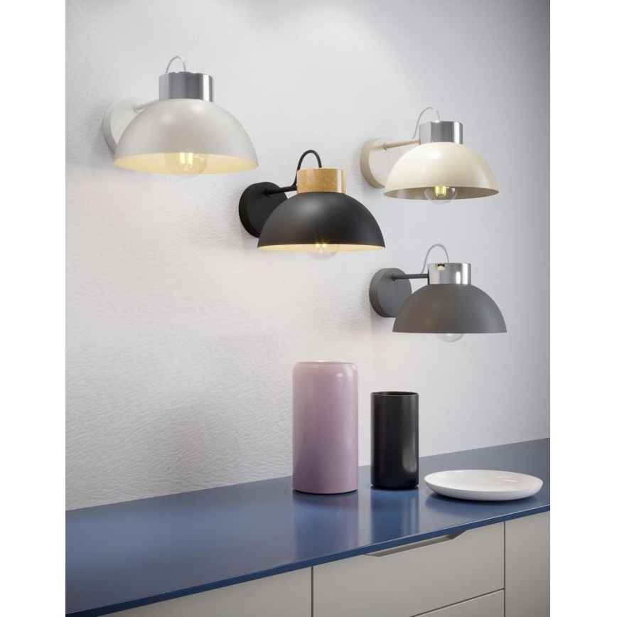 Wandlamp TEDI 1xE27/60W/230V wit/glanzend chroom