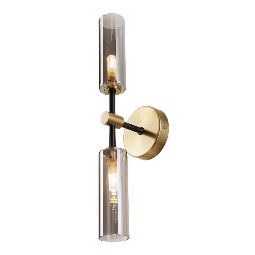 Wandlamp TESSA 2xG9/5W/230V messing/rookzwart